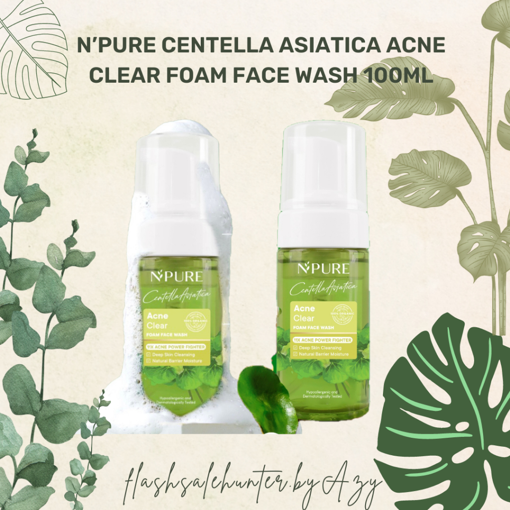 N'Pure Centella Asiatica Acne Clear foam face wash 100 ml / cica Glutathione Niacinamide Licorice BH