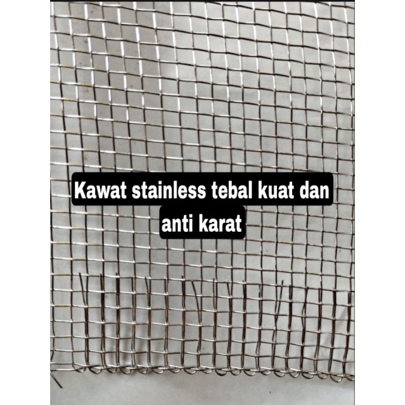 Promo kawat ram stainless satu roll 12 meter x 1 meter lubang 3 mm, 4 mm, 5mm untuk kandang ayam, pe