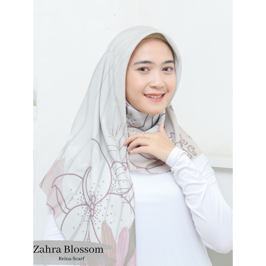 Jilbab Segi Empat Motif Zahra Blossom Voal Arabian Lasercut Hijab | Hijab Kerudung Motif
