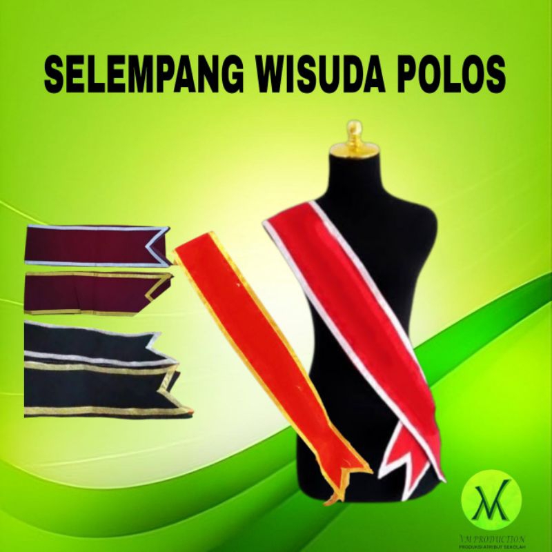SELEMPANG WISUDA POLOS TANPA BORDIR NAMA