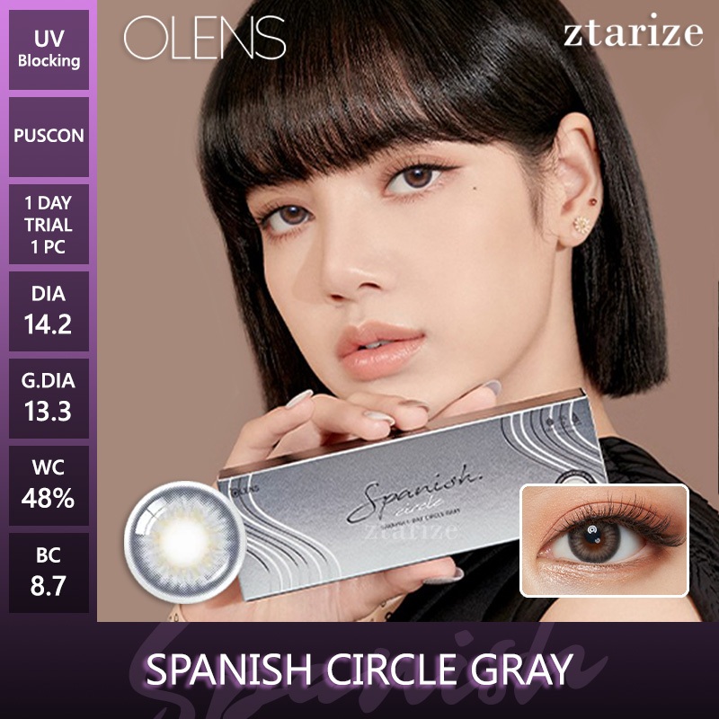 ztarize - Ready Stock - Trial OLENS Spanish Circle Gray 1 Day Daily Soft Contact Lens 1 Pc - OLENS x
