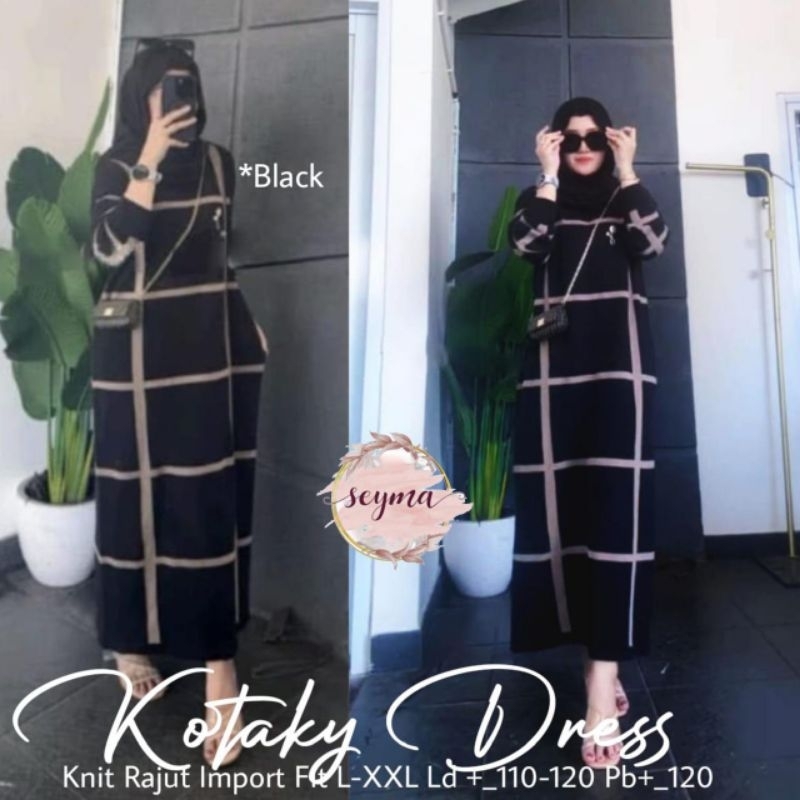 DRESS RAJUT WANITA JUMBO/KOTAKY/DRESS MAXI WANITA KNIT RAJUT IMPORT JUMBO LD 120 CM FIT XXL