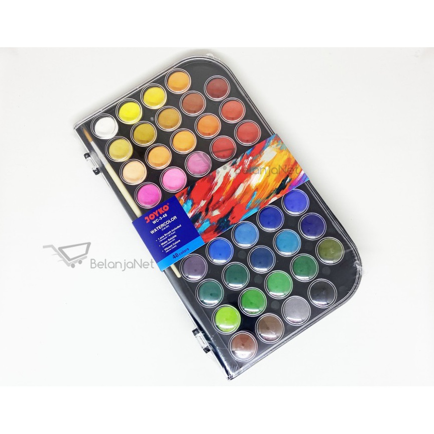 

KODE K6V Cat Air Watercolor Cake Joyko 48 Warna WC348