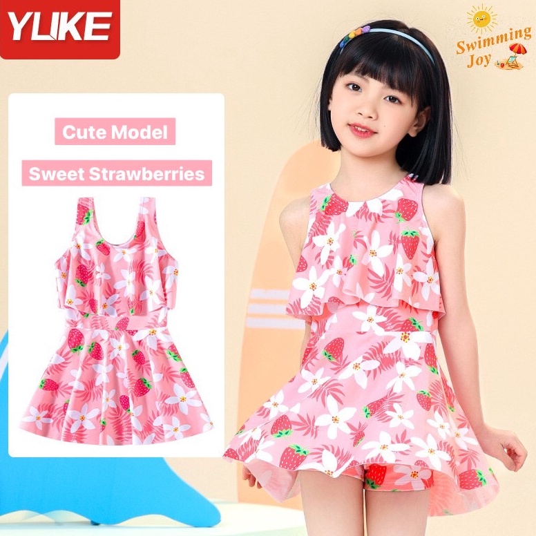 KODE K84D Swimming Joy  Baju Renang Anak Perempuan sampai Remaja Two Pieces  Baju Renang Anak Cewek 