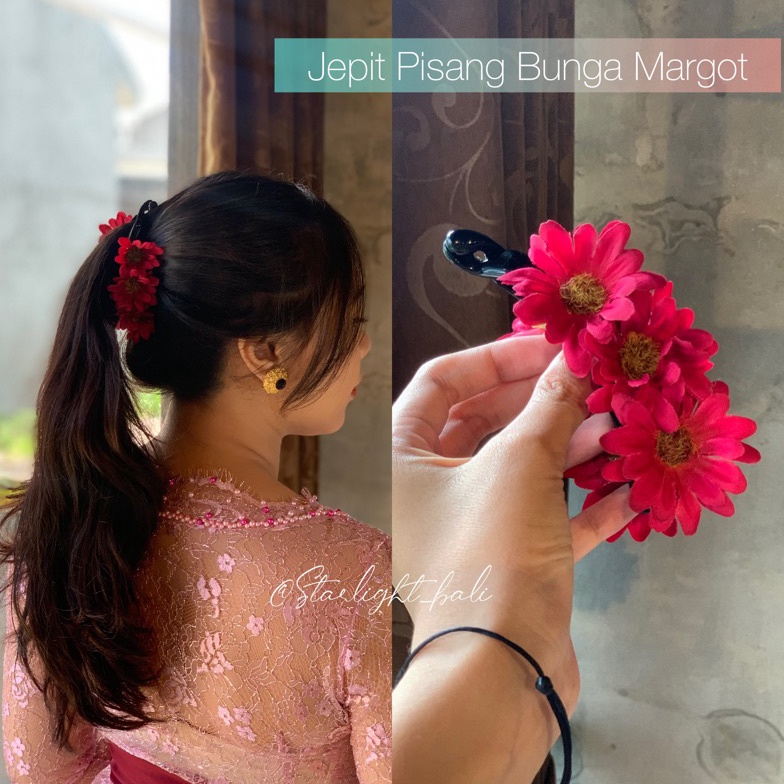 KODE U24Q Jepit pisang bunga margot  Jepit Pisang Bunga  Jepit Rambut Bunga