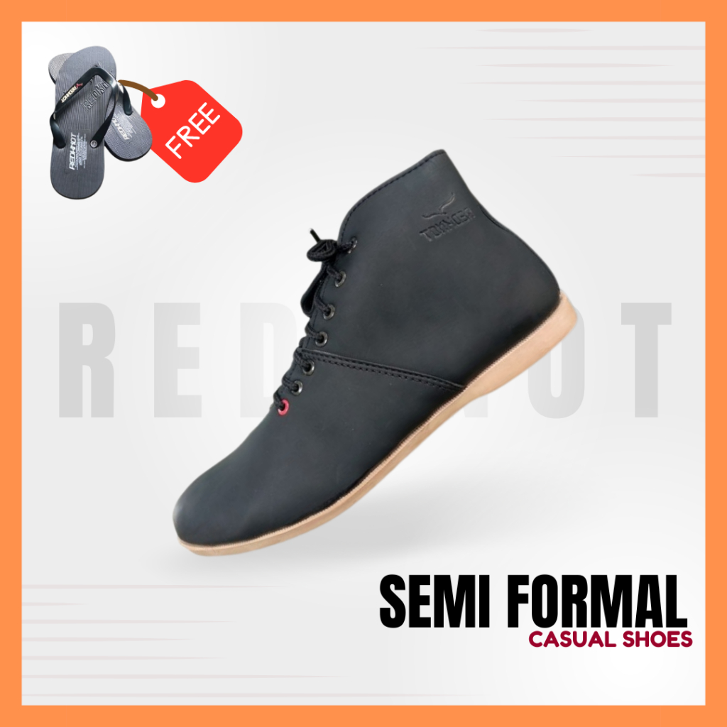 Sepatu Oxford Pria Hitam Sepatu Formal Tali Original Redknot Khronos