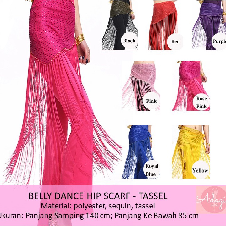 KODE A19Z Belly Dance Tassel Hip Scarf Sabuk Pinggul Tari Perut Rumbai Rok India Tribal Aksesosir Me