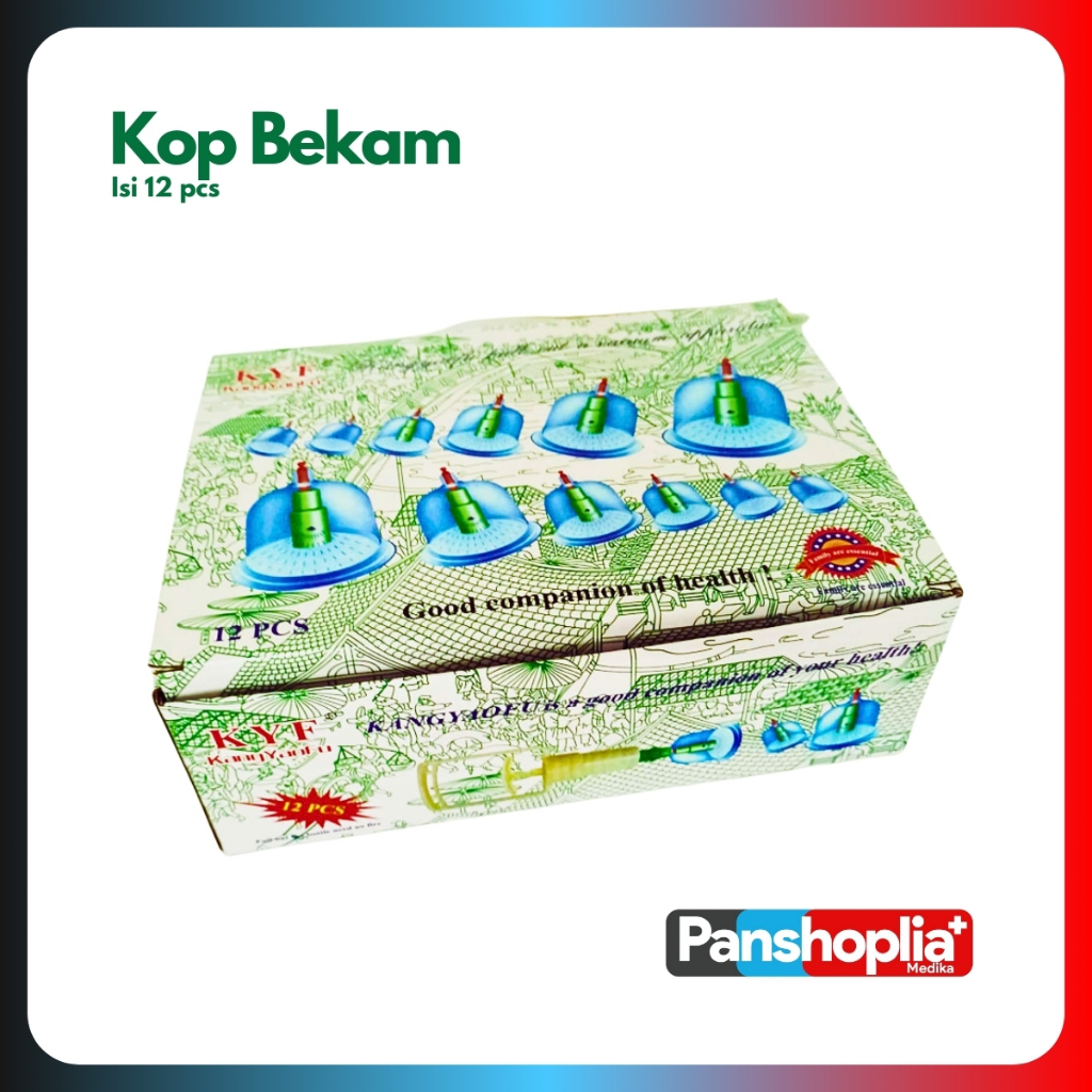 KYF Alat Bekam 12 pcs Cup l Kop Angin 12 Pcs l Vacuum Cupping Kit Isi 12