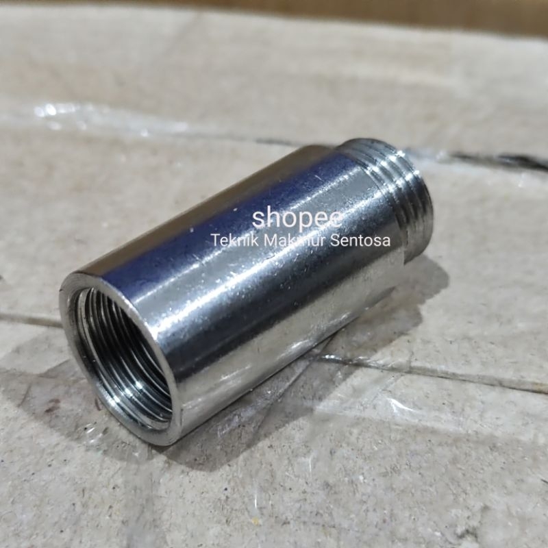 Sock Drat Besi Luar Dalam 1/2" Stainless 5cm Sok Kran Keran Air 1/2 Inch