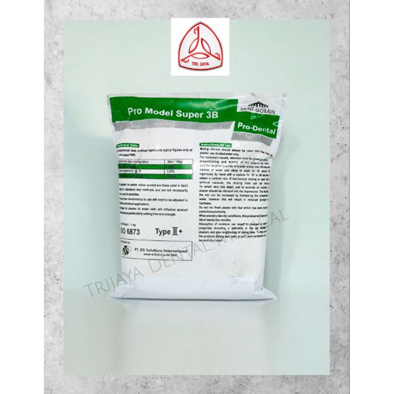 Trijaya Dental Medical Pro model super 3b/ Gips tipe 2/ Dental stone type 2/ Gips biru soft/ Moldano