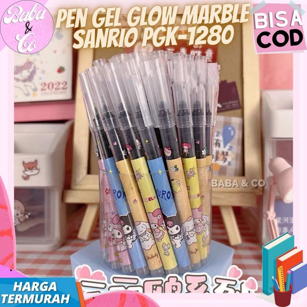 

PEN GEL GLOW MARBLE SANRIO PEN TINTA GEL SANRIO HITAM PULPEN GEL GLOW SANRIO MARBLE