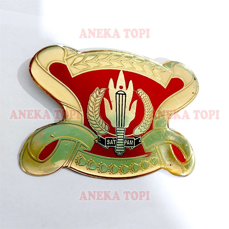 Lencana Emblem Satpam Emblem Atribut Satpam Warna Merah Emblem Security - Aneka Topi