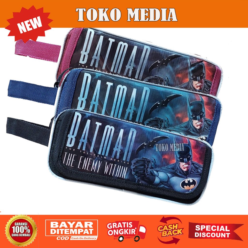 

Murah Kotak Tempat Pensil Anak Batman Dengan 2 Tempat Penyimpanan Restleting Dan Kantong Tutup Depan