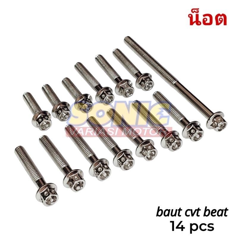 BAUT PROBOLT BAK CVT BEAT CHROME CROME BAUT CVT BEAT PROBOLT ISI 14 PCS BAUT BAK CVT