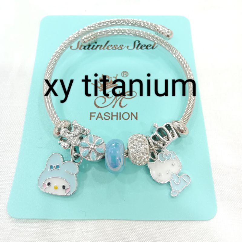 gelang tangan titanium Pandora bangle