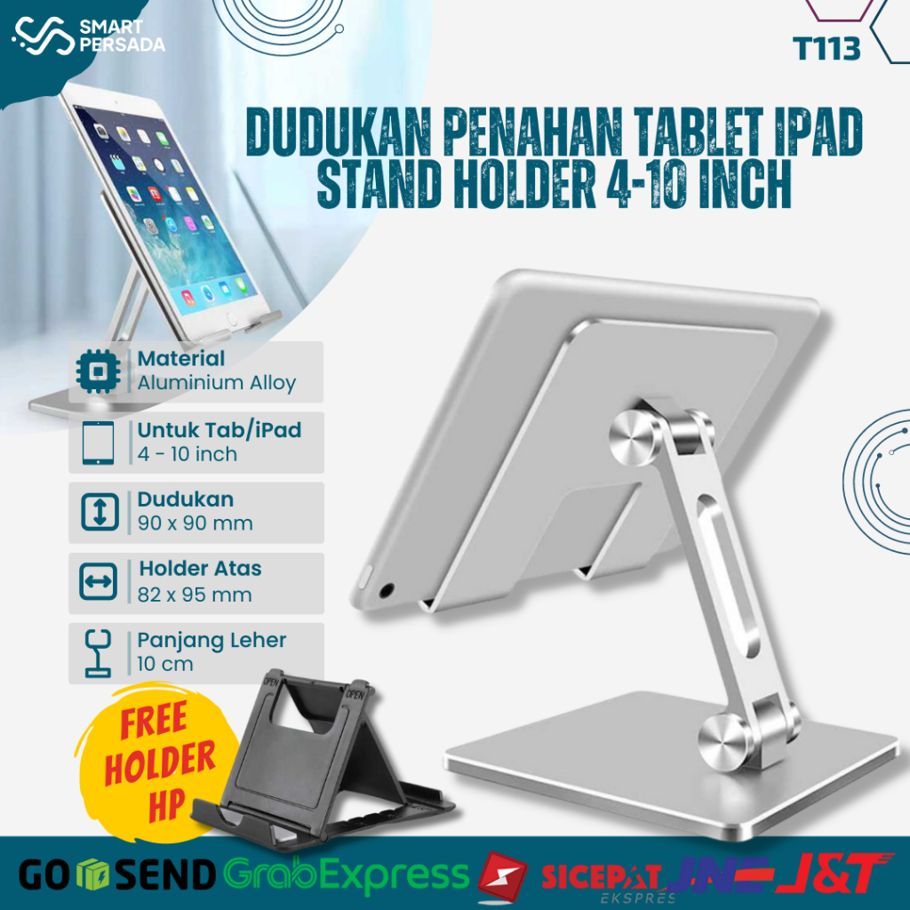 Stand Tablet Aluminium Holder Dudukan Ipad Desktop POS Meja Kasir 10