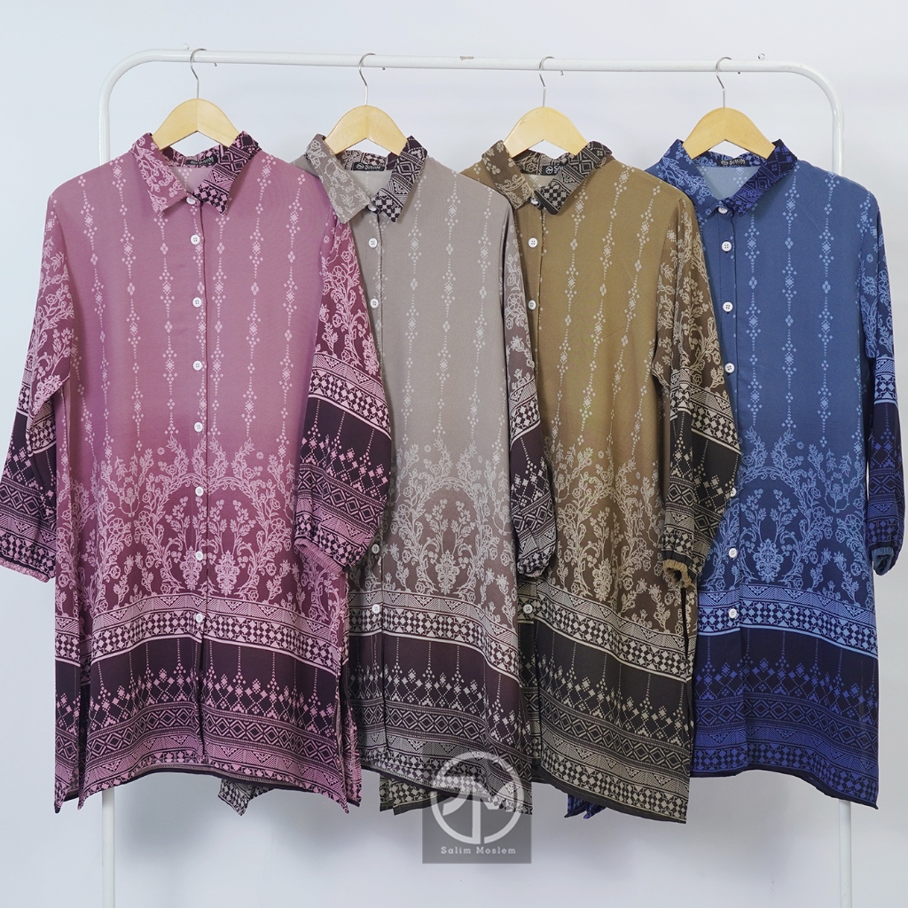 Salim Moslem - Atasan Kemeja Tunik Bahan Sabrina Motif