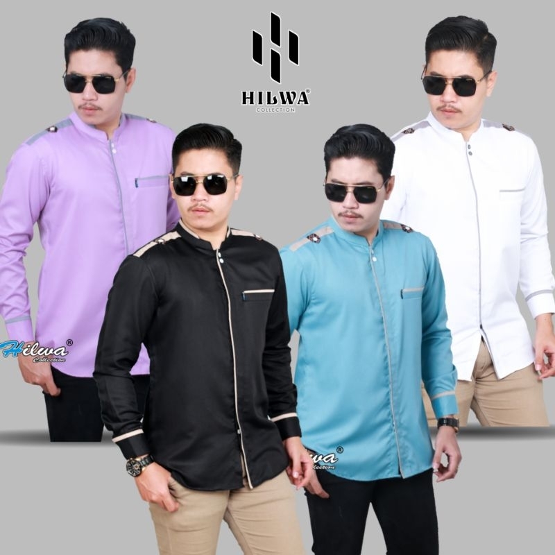 Hilwa Collection - Baju Kemeja Koko Pria HILWA COLLECTION Motif Maroko Series Matt Katun Toyobo Sera