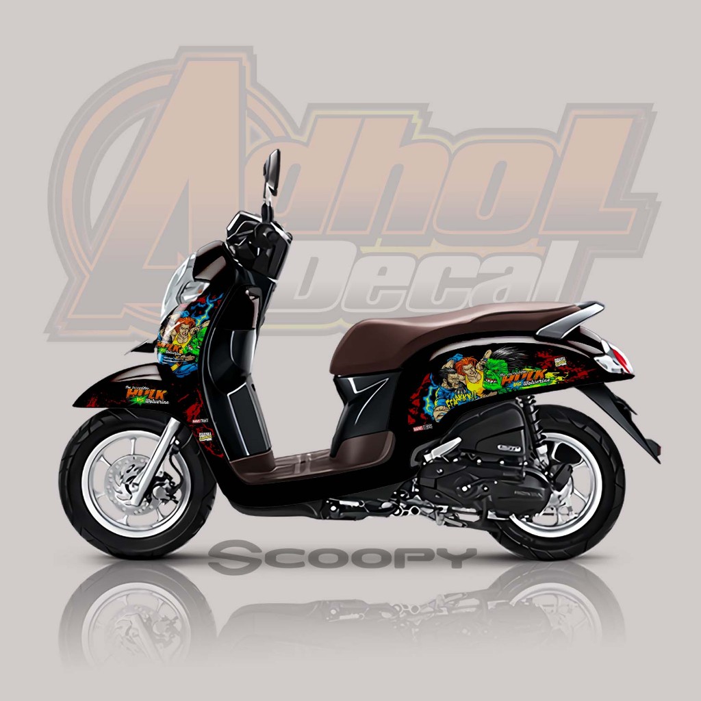 STICKER STRIPING VARIASI SCOOPY | STRIPING HONDA SCOOPY 2017 2018 2019 2020 SIMPLE MOTIF 037