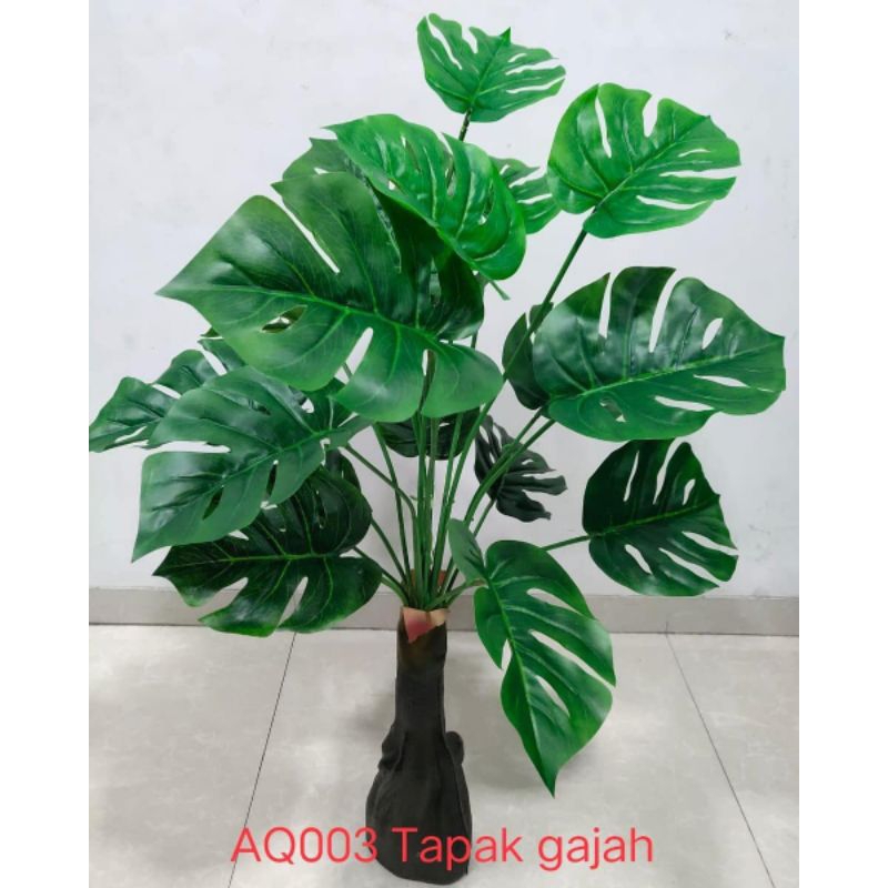 POHON MONSTERA PALSU ARTIFICIAL 1 METER / Pohon Keladi Hijau 100cm / pohon palsu Artificial