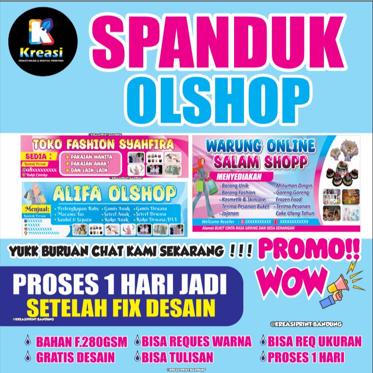 spanduk olshop keren / spanduk jualan