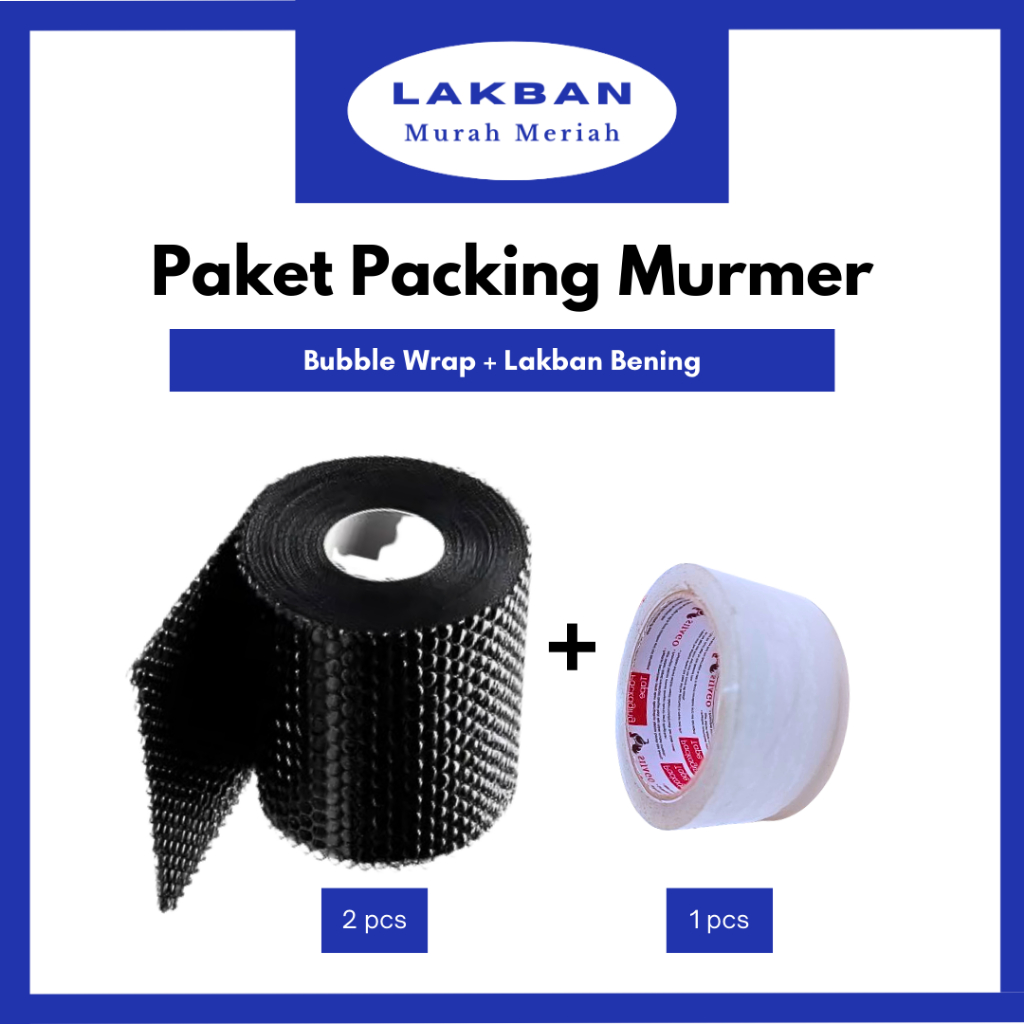 

[BUNDLE] Lakban Bening 100 Yard x 2 Inch dan Bubble Wrap Hitam 1M X 60CM Paket Packing Lebih Murah Semarang