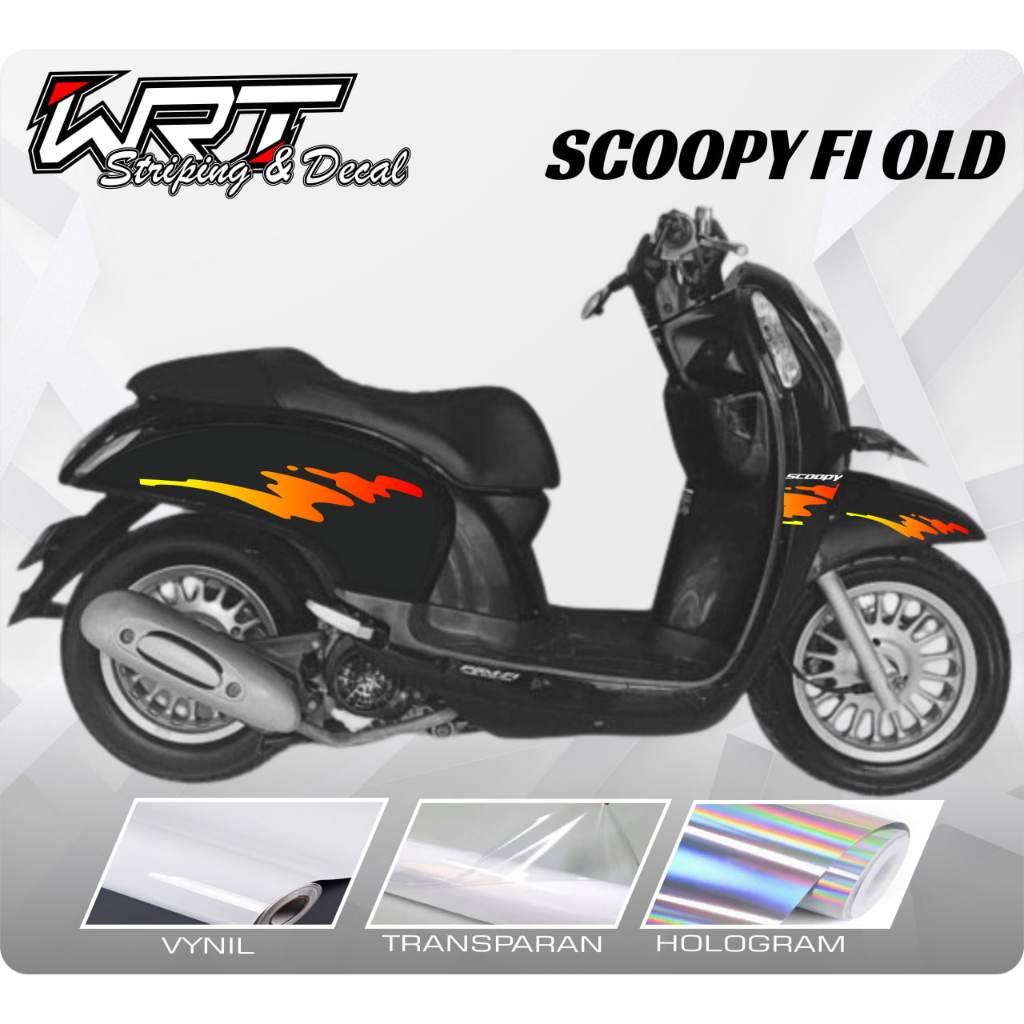 Striping Scoopy FI Old-Stiker Decal Scoopy FI Lama 2013-2016 Simpel Retro (Sudah Terpotong)