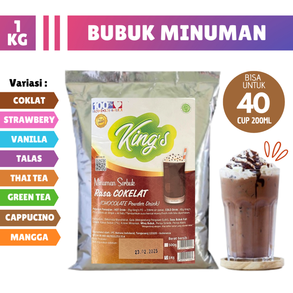 

Bubuk Minuman KING'S 1KG dan 500GRAM Aneka Rasa