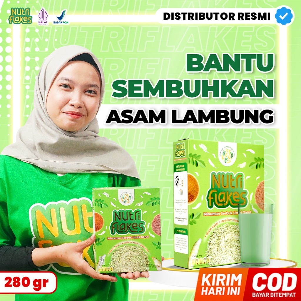 

Nutriflakes Original Sereal Umbi Garut Asam Lambung Ampuh Mengatasi Asam Lambung Gerd Maag 1 Box