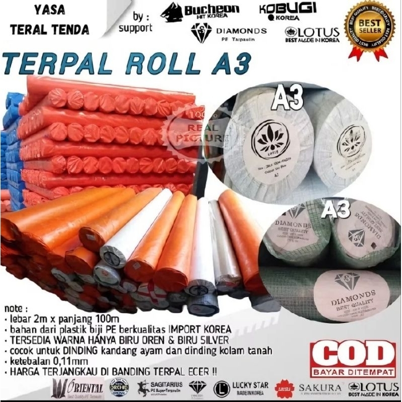 TERPAL ROLL A3 KOREA TERPAL KANDANG AYAM TERPAL LEMBARAN TERPAL KOLAM BERKUALITAS