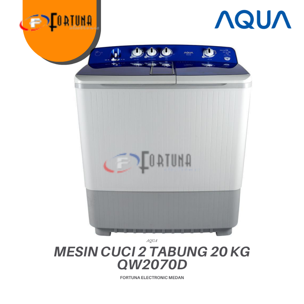 MESIN CUCI AQUA JAPAN QW2070D 20KG 2 TABUNG 2070D-HT 20 KG 2070 HIJAB