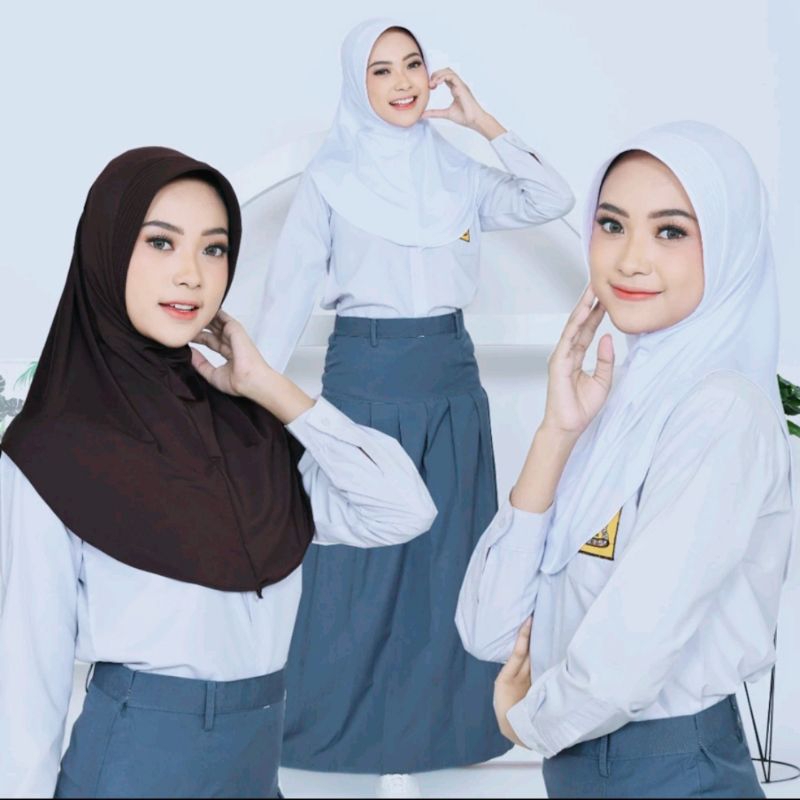 Bergo Hamidah Anak Sekolah SMP SMA/Bergo Sport/Hijab Bergo Hamidah/Jilbab Hamidah Jumbo