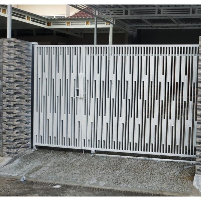 Pagar rumah motif custom plat minimalis