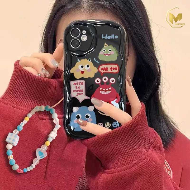 GL029 Premium Case Melting Monster Lucu Bracelet Softcase / Casing Hp For OPPO A3X A1 A98 A3 PRO A1K