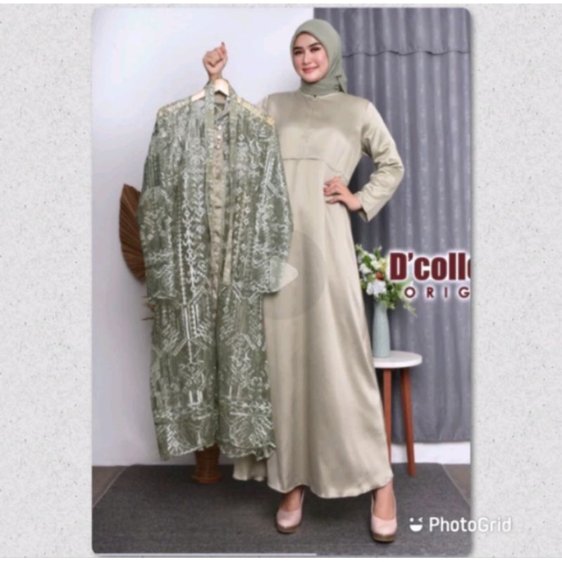 COD Gamis Pesta Outher Lepas Pasang / Set Gamis Pesta Mewah / Gamis Pesta Jumbo / Fashion Wanita Kek