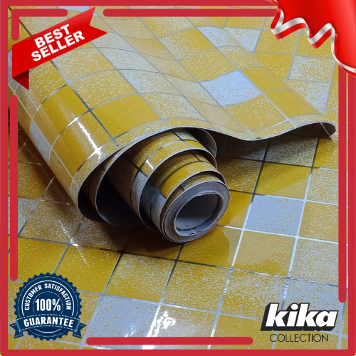 Wallpaper Dinding Dapur Motif Keramik Gold 45cm x 5m Wallpaper Sticker Dinding Motif Keramik Gold