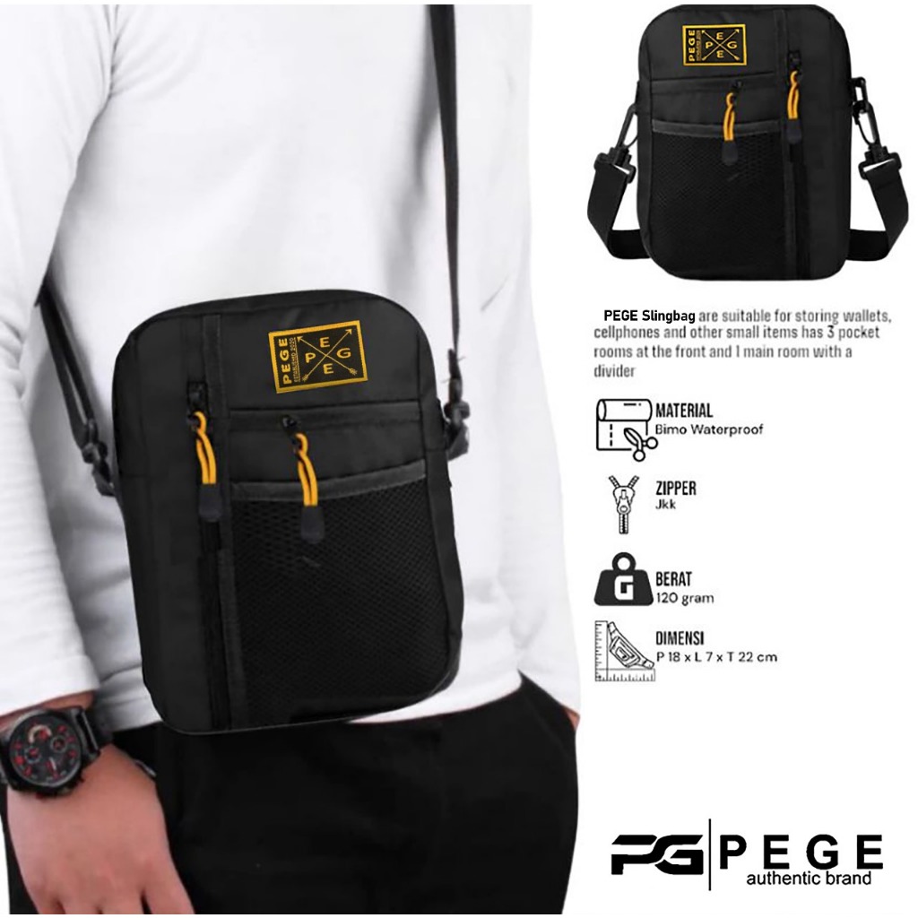 Tas Selempang Pria PEGE Reigner Sling Bag Casual - PG 8956