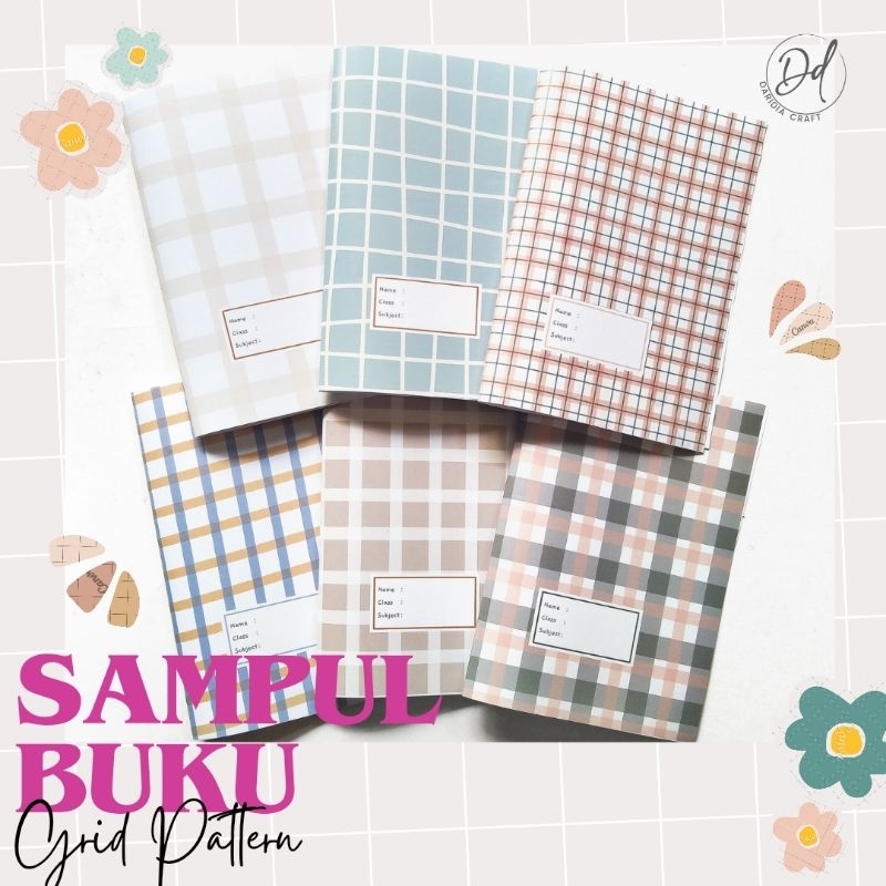 

SAMPUL BUKU AESTHETIC TERMURAH ISI 6 PCS / BOOK COVER MOTIF KOREAN KOTAK GRID FLANEL