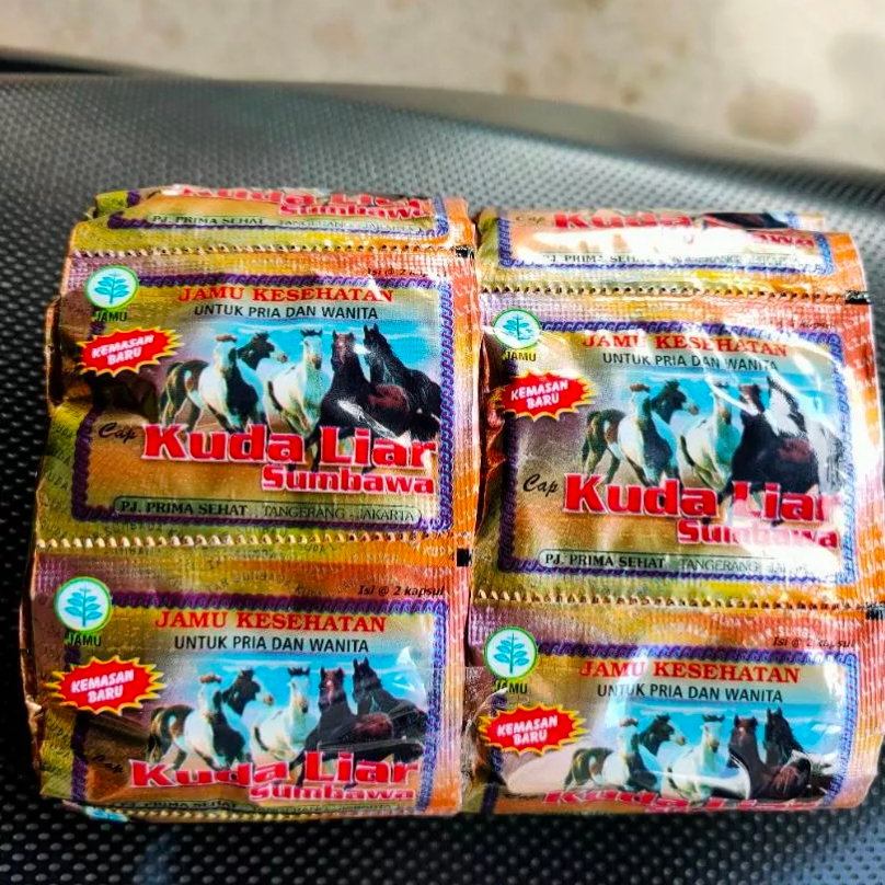 HDP KEMASAN BARU Kapsul JAMU KESEHATAN UNTUK PRIA DAN WANITA Kuda Liar Sumbawa Isi  20 bungkus @ 2 K