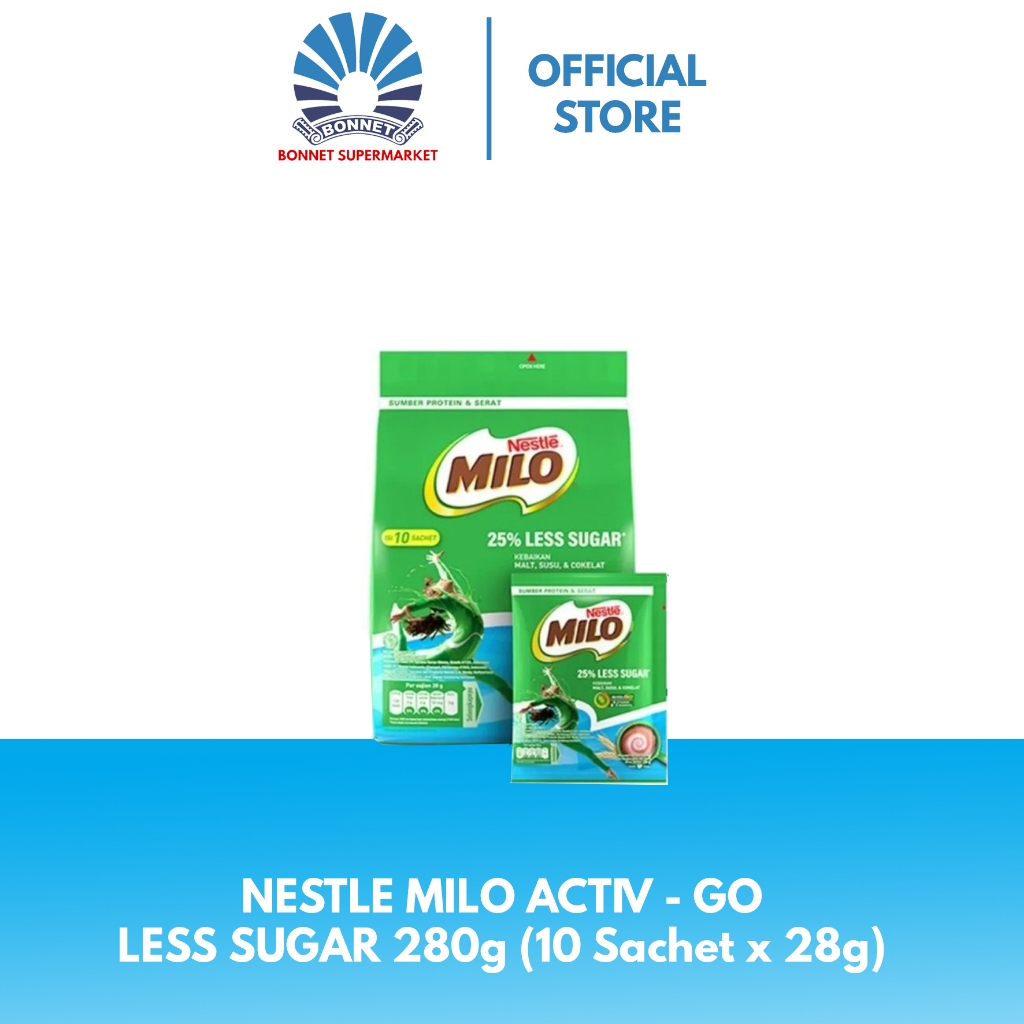 

Nestle Milo Activ -Go Less Sugar 280g ( 10 Sachet x 28g ) 8992696523951