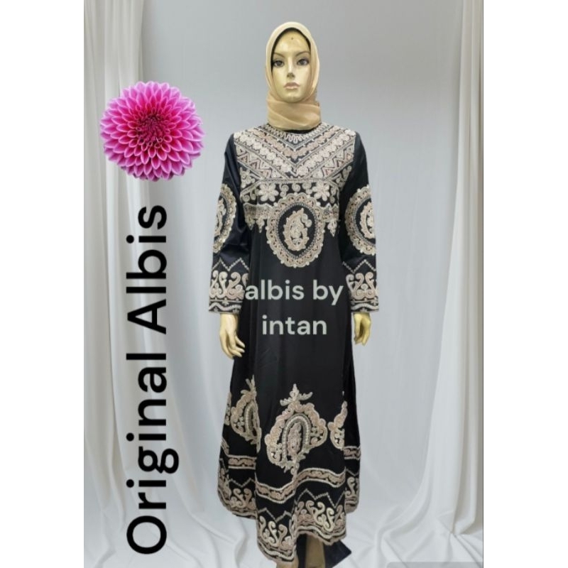 Gamis Albis Princess Bordir Timbul Cornelli Hitam