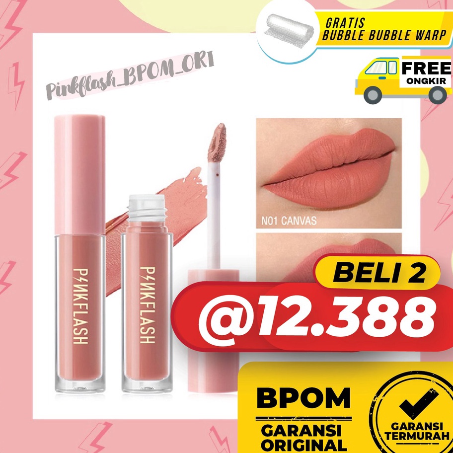 Istimewa PINKFLASH Lip Matte Wateroof Lipstik Lembut Tahan Lama Pinkflash LipMatte Pinkflash Lip Cre