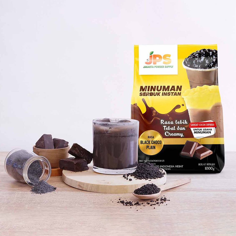 

JPS Plain Black Choco 1 kg Bubuk Minuman Premium Tanpa Gula / Serbuk Berperisa Cokelat / Chocolate Jakarta Powder Supply