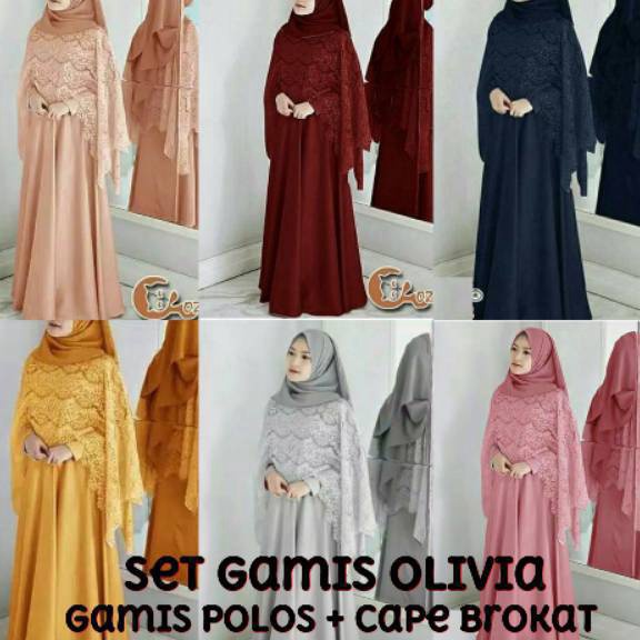 Flash Sale Realpict OLIVIA SYARI gamis brukat glitter kebaya busui modern cape jumbo LD11 kebaya bat