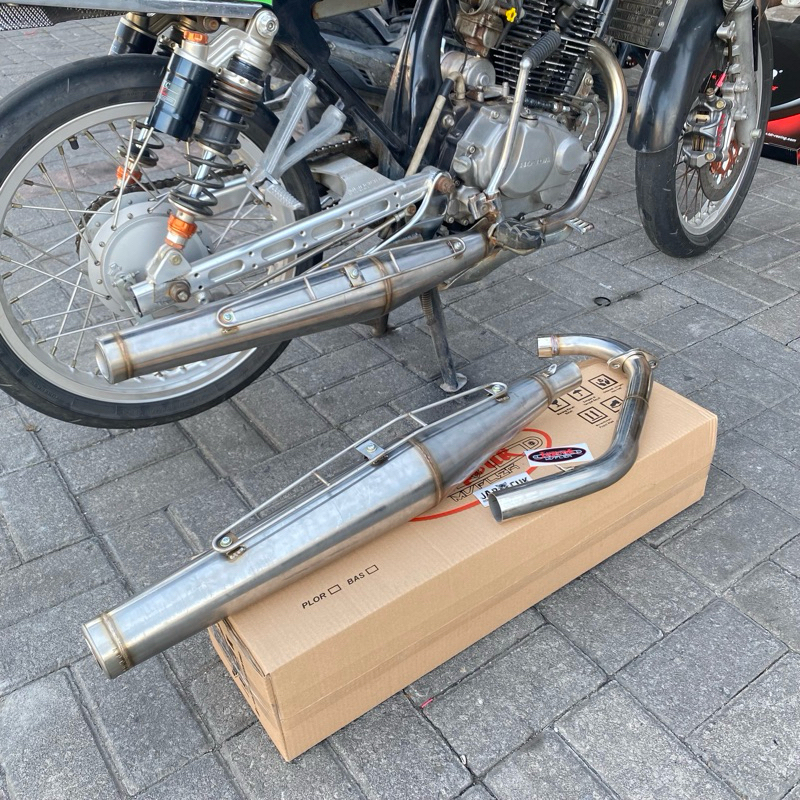 knalpot cb125j V2 japcuk mufler kenalpot cb12j v2 full stenlis japcuk mufler PLOR DAN BAS