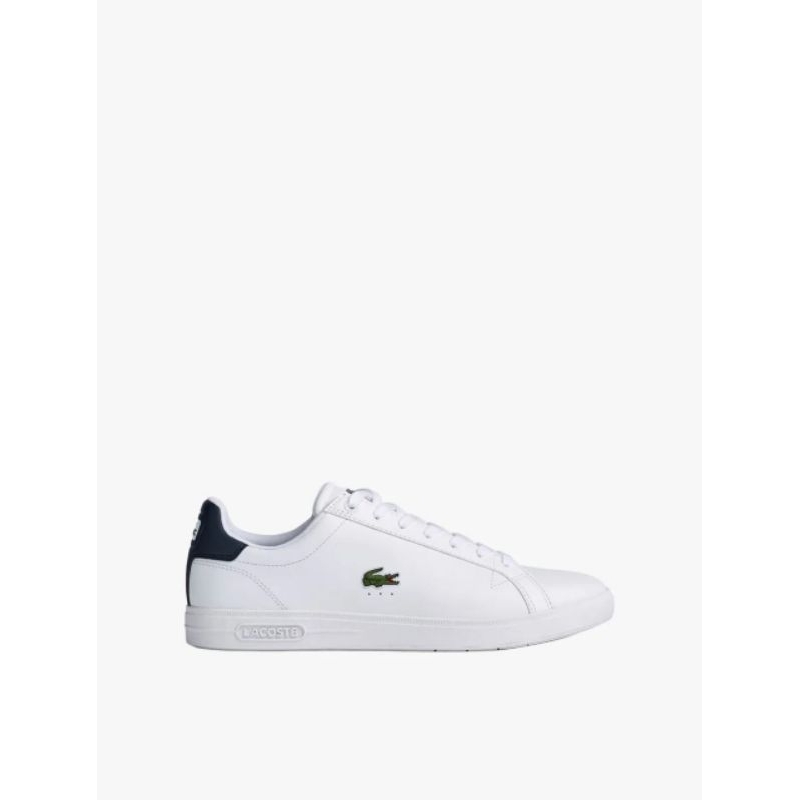 Sepatu Lacoste Graduate Pro Leather Sneakers Casual Kets Sneaker Kasual Pria Cowok Original Putih