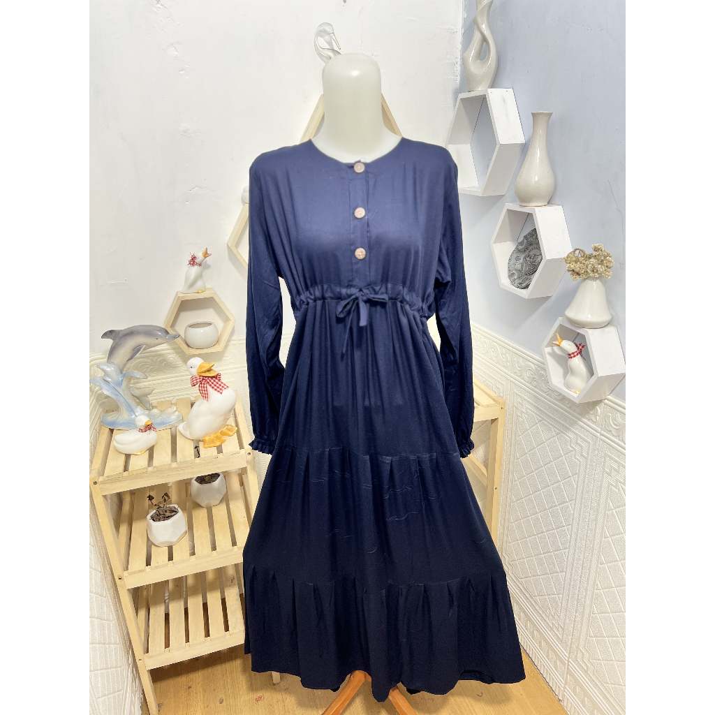 Gamis Kancing Busui Rayon twill