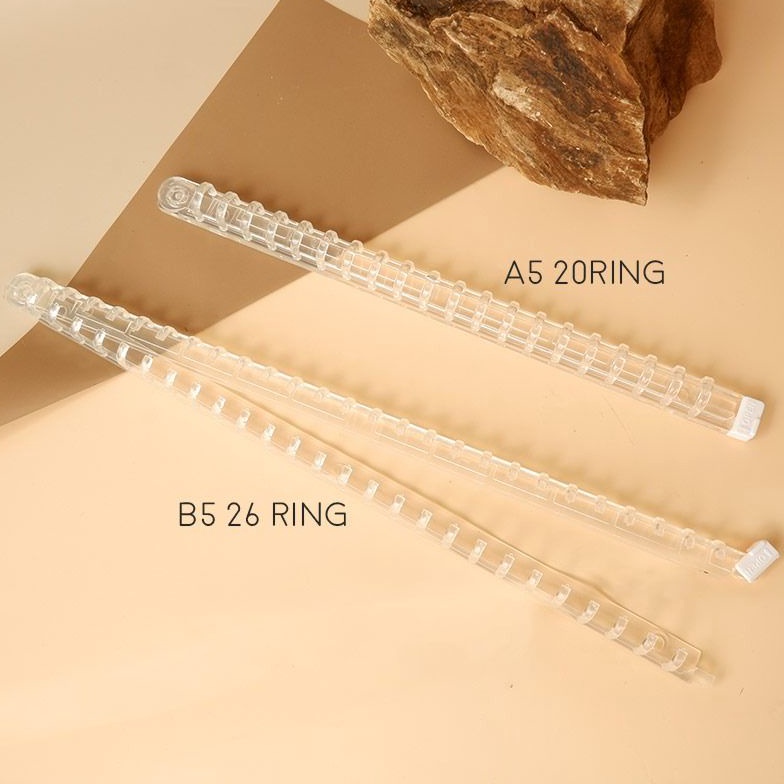 

DISKON Easy Ring binder Clip DIY Binding Strip A5 B5 Transparan Ring Binder Ring Binding