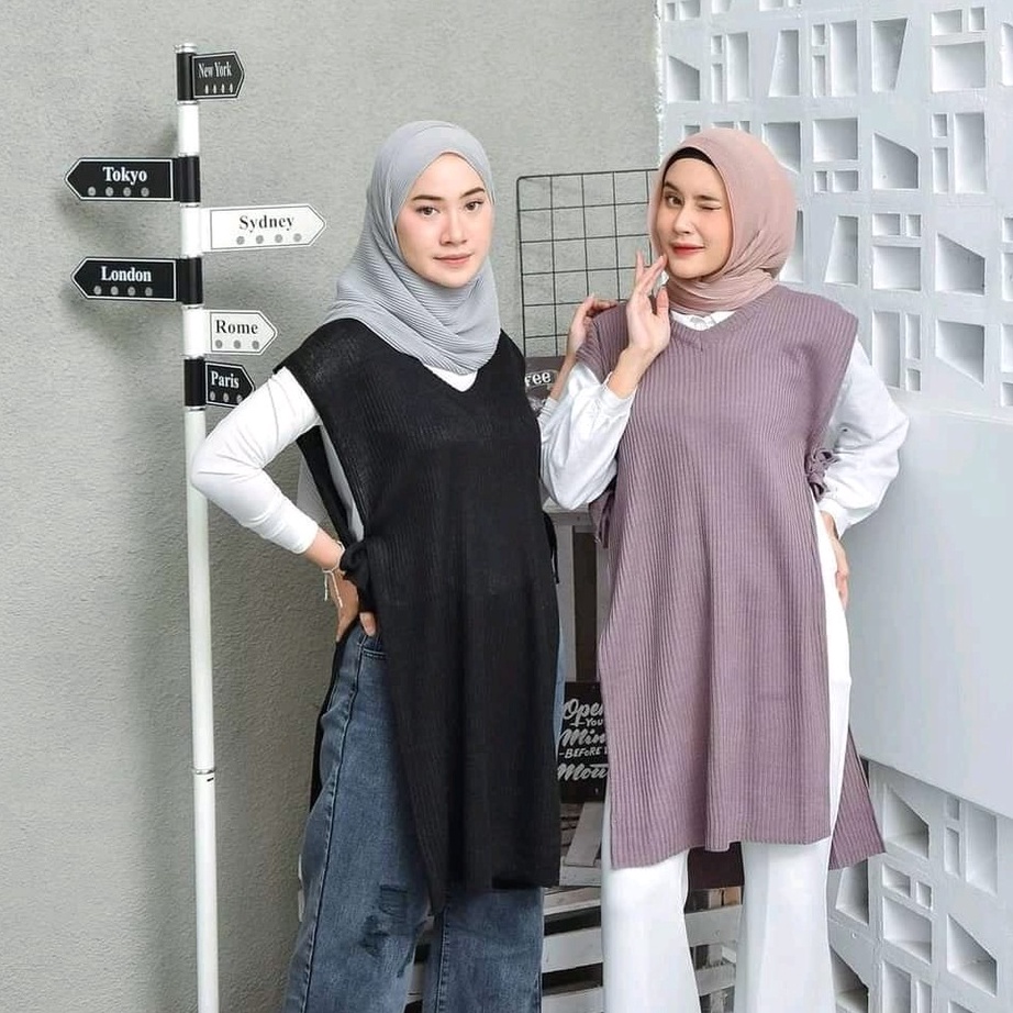 Terbatas Rompi Rajut Long Vest Knit long Tunik Panjang Wanita Rompi Tali Rajut