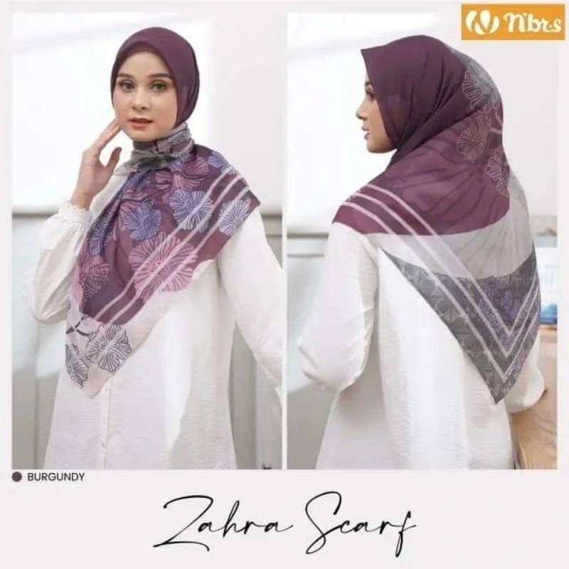 ZAHRA SCARF Hijab Segi empat motif by NIBRAS